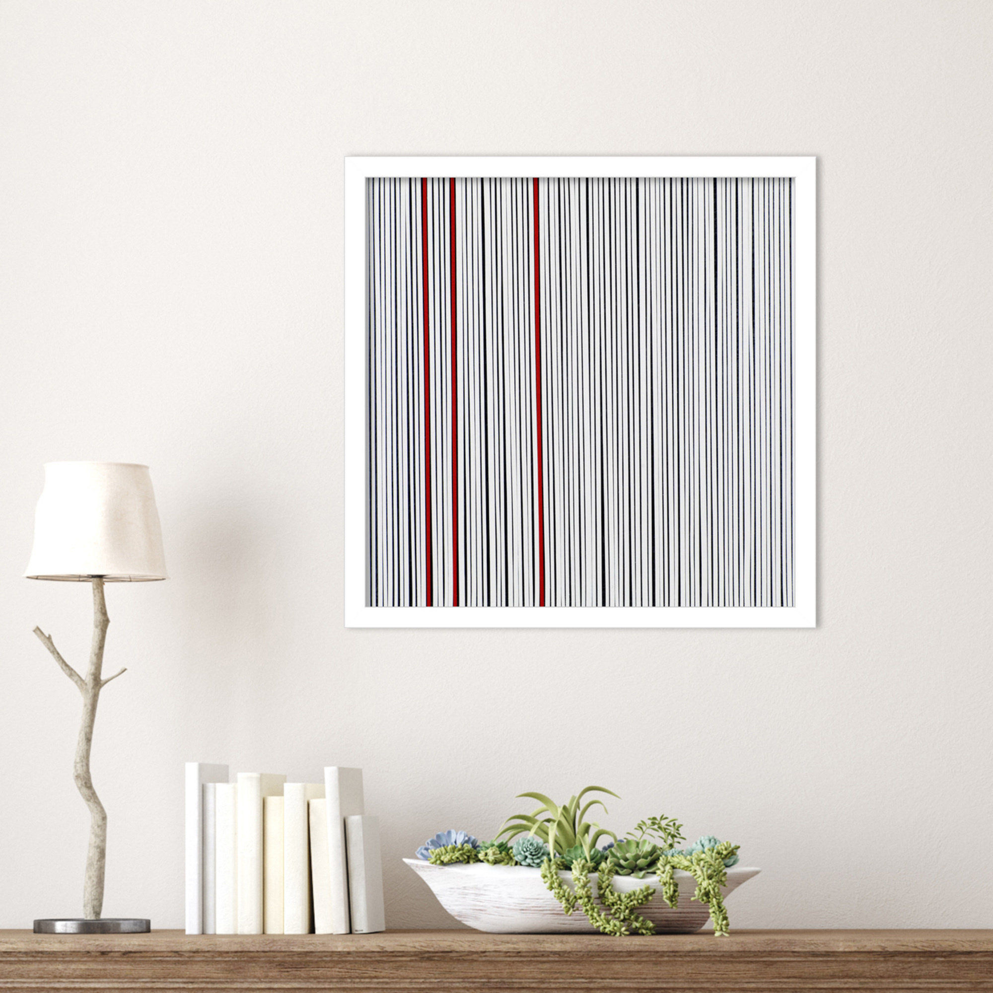 Mostly White by Alex Dunn, White, 17" H x 17" W x 1" D