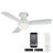 44" Flush Mount Outdoor/Indoor Smart Ceiling Fan with Remote Control, Works With Google Assistant, Amazon Alexa and IOS/Android Mobile APP-48461476-48461477