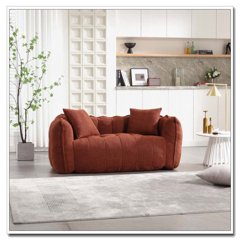 Canapé en chenille, Brun-rouge