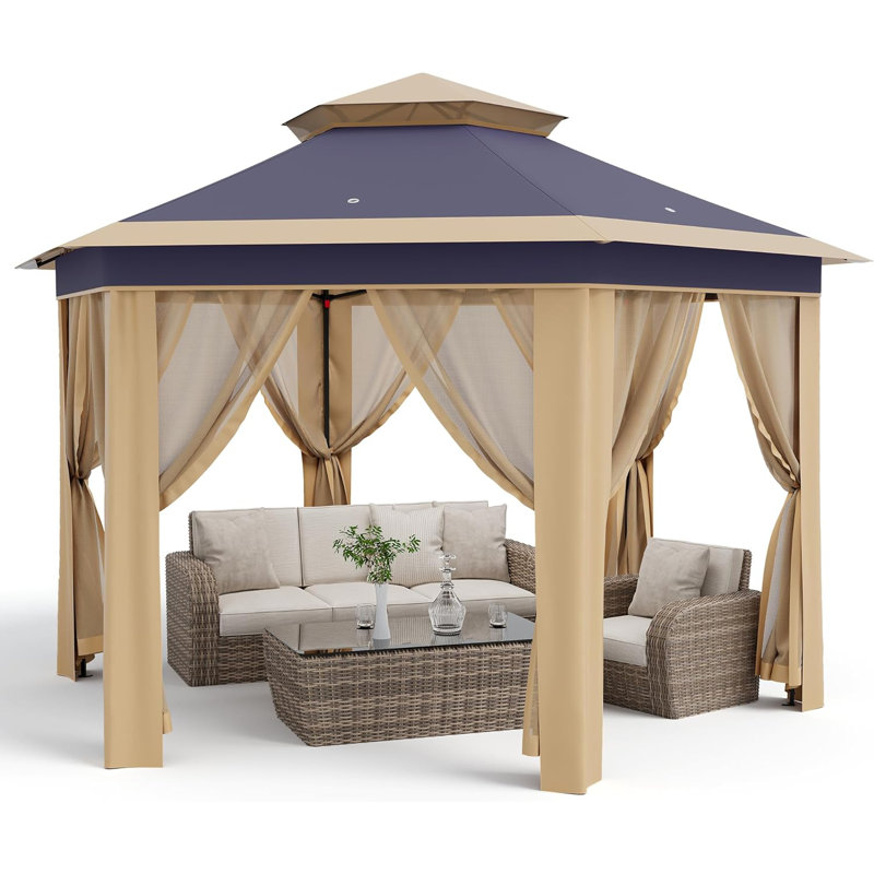 Tente de pavillon escamotable 13x13, Kaki