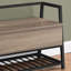 Banc, entrée, couloir, rangement, 42 po rectangulaire, stratifié brun, métal noir, contemporain, moderne-1843791635