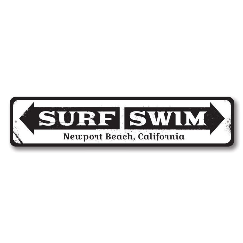 Panneau de surf personnalisé, H 6 po x l 24 po x P 0,06 po