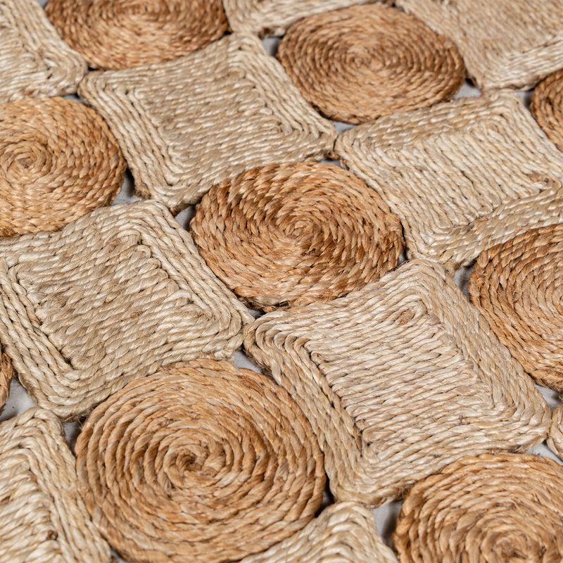 Handwoven Two-toned Jute Doormat With Pattern