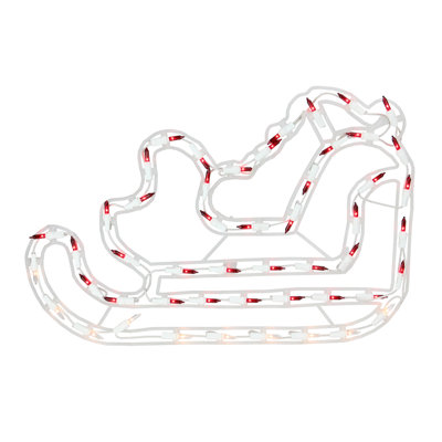 Décoration de fenêtre de Noël 17,5 po rouge et transparent