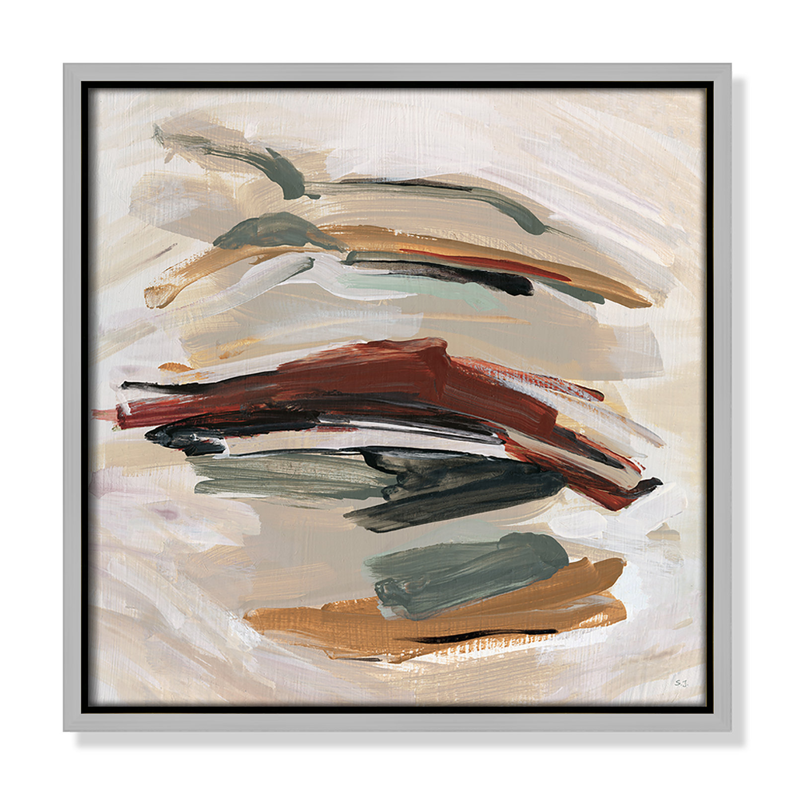 Carmina "Spring Shadows" Painting by Susan Jill, 13.5" H x 13.5" W, Silver 