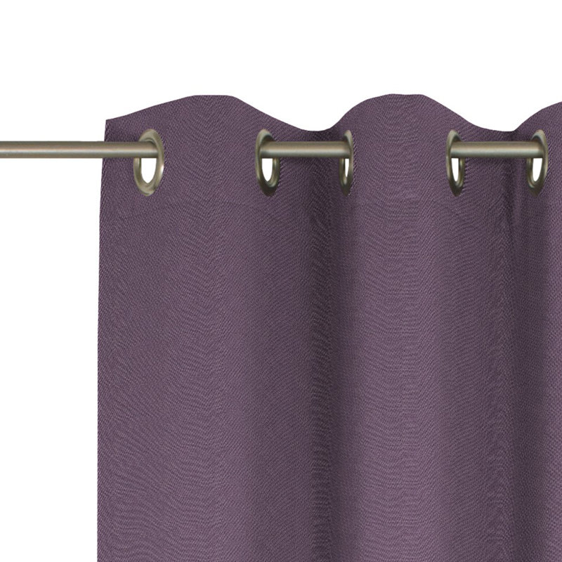 Uni Collection 100% Cotton Room Darkening Curtain Single Panel, 142cm wide x 295cm high, Aubergine
