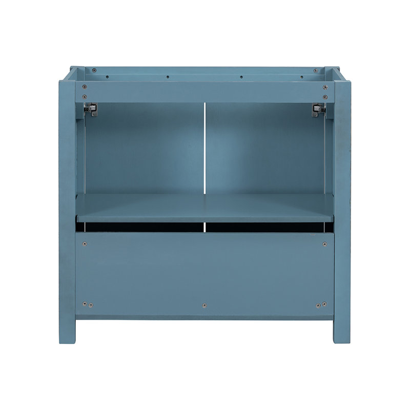 Meuble-lavabo de salle de bain avec tablettes réglables Lavabo non inclus, Bleu
