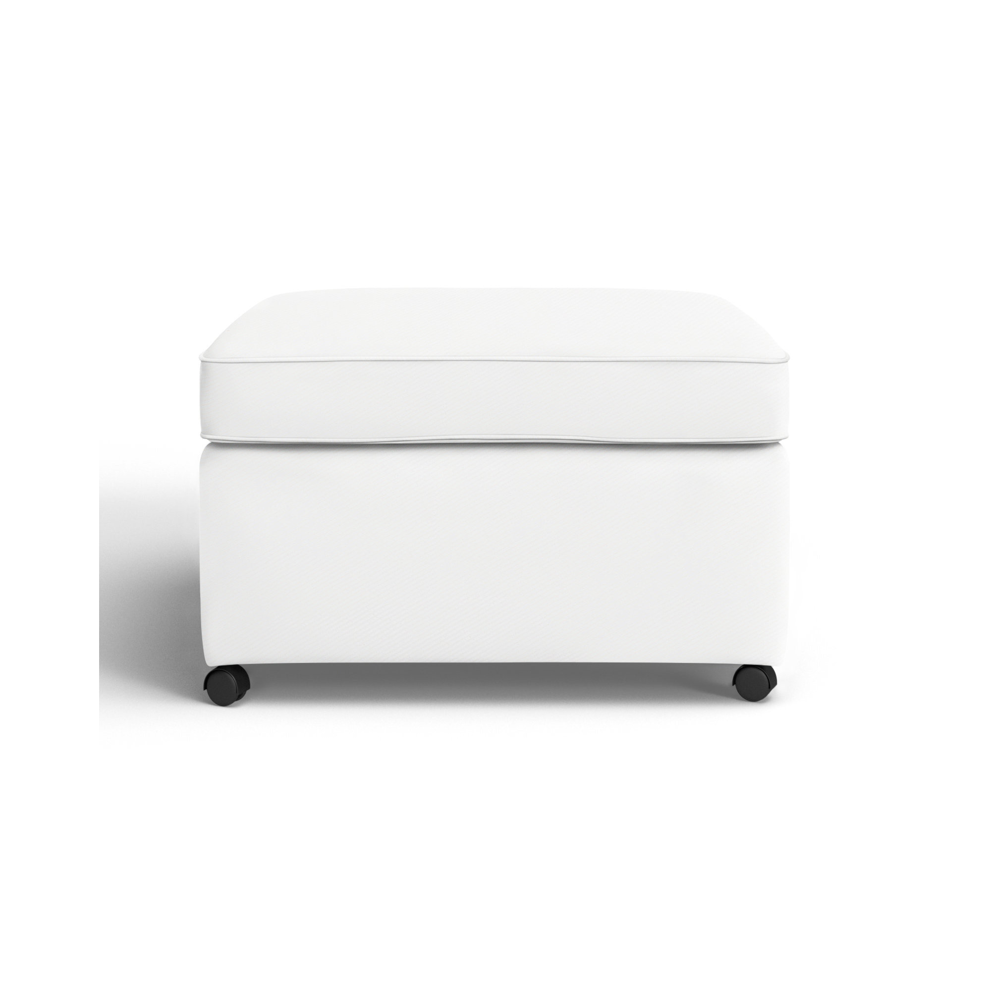 Rika Upholstered Ottoman, Classic Bleach White Twill