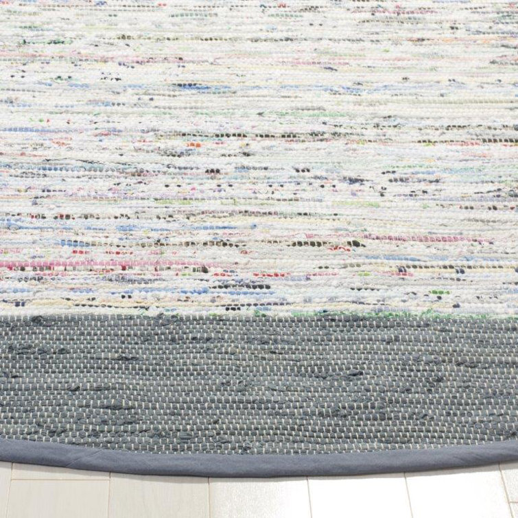 Tapis de couleur unie en coton tissé à la main Annia