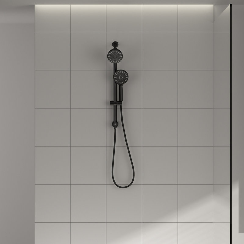 Pomme de douche réglable 4,7 po, Noir mat