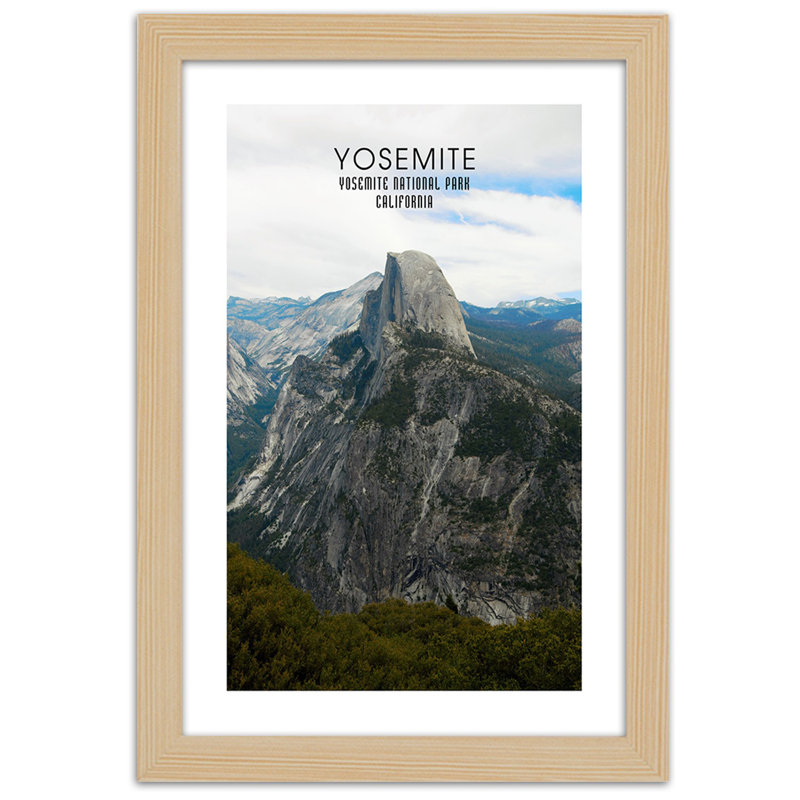 Yosemite - Single Picture Frame Print, 90cm H x 60cm W, Tan