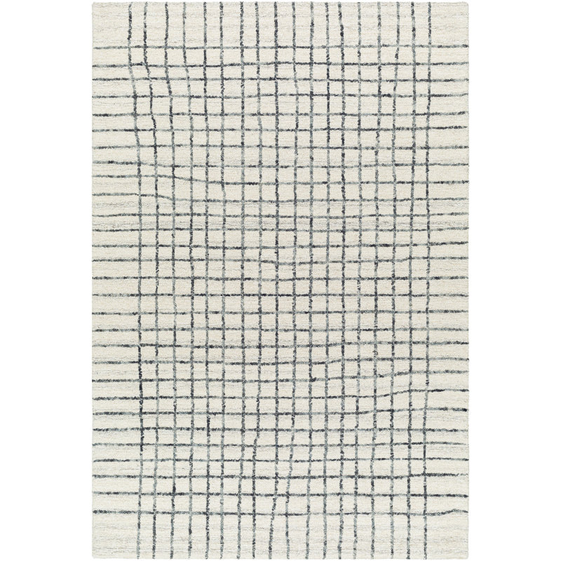 Amoura Hand Tufted Wool Plaid Indoor Rug, Rectangle 8' x 10'