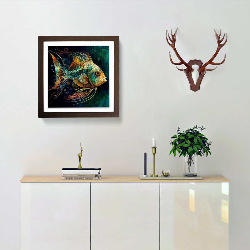 Single Picture Frame Print on Wood, Walnut