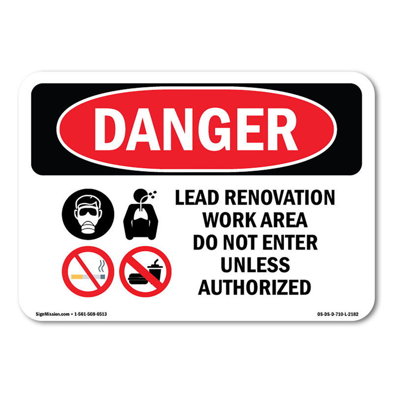Lead Renovation Work Decal 10" X 7"
