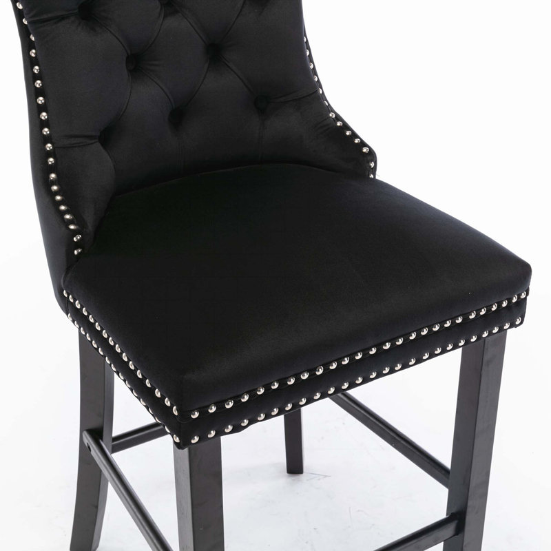 Tabouret de comptoir 27,2 po Simonton, Noir, noir, noir, noir, Noir, noir, noir, noir