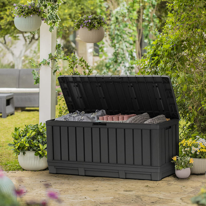 92 Gallon Resin Deck Box, Dark Gray