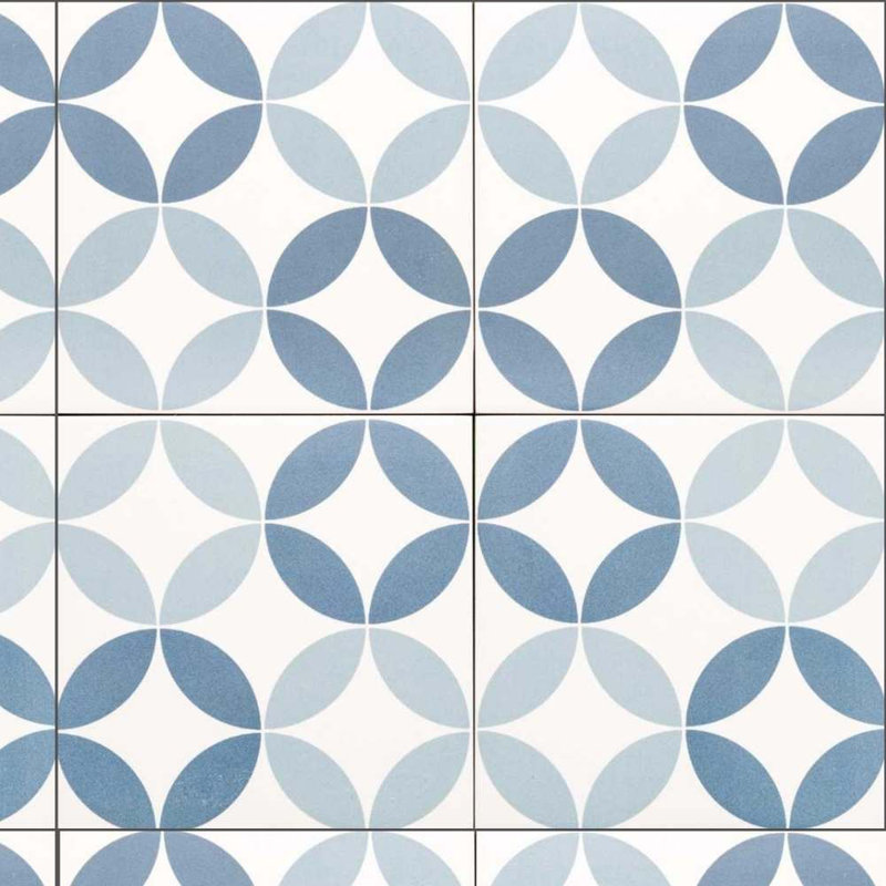Carreau de porcelaine mate à motif de plancher 8,7 po x 8,7 po Twinkle, Bleu