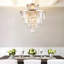 Luminaire suspendu moderne 23,6 pouces, lustre en cristal K9 5 niveaux Golden Luxury