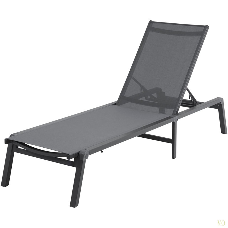 Chaise longue d'extérieur avec méridienne réglable à 5 positions