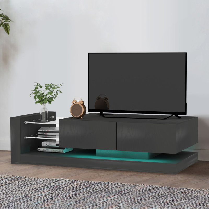 Crédence de rangement Jenavive l 70,8 po, Noir