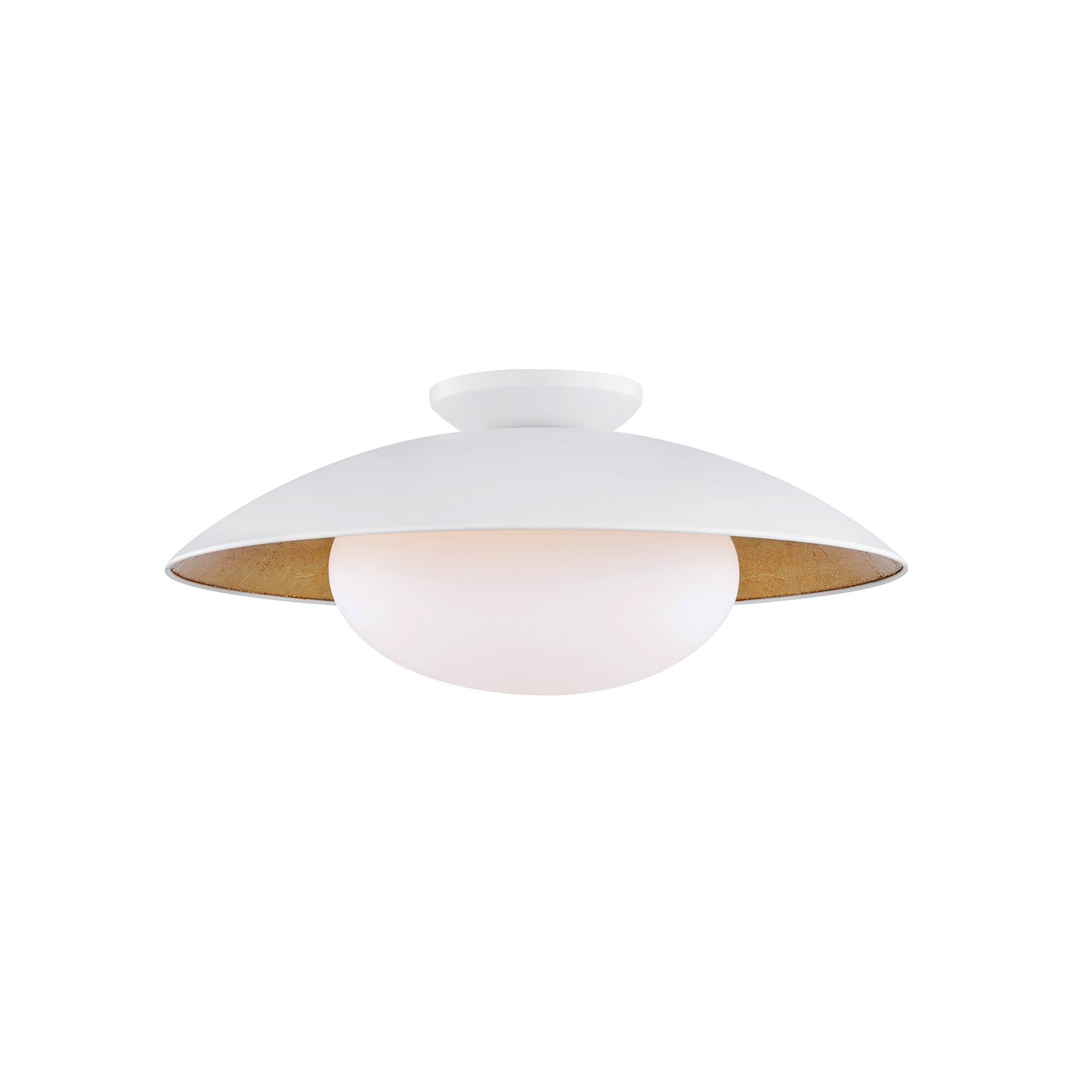 Jason Single Light Flush Mount, White Lustro, 9'' H x 21'' W x 21'' D