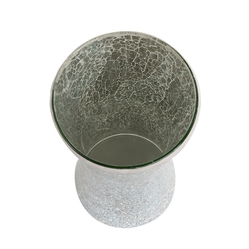 Thorne Handmade Glass Table Vase, White Silver