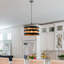 Lustre cylindrique à cinq lumières avec abat-jour