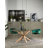 Arya Glass Top Metal Base Dining Table-71322023-71322027