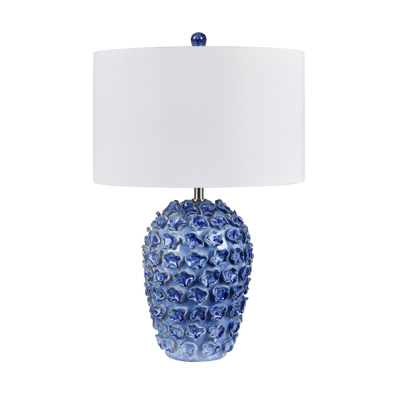 24.75" Ceramic Table Lamp With White Shade