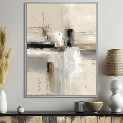 Brown And Black Brushstroke Abstract Painting - Cubism Wall Art, Brown Abstract Canvas Print
