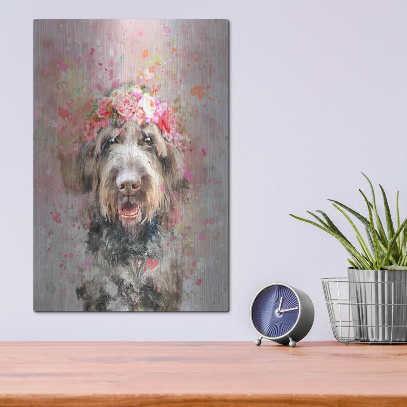 «Flower Crown Labradoodle» par Furbaby Affiliates, H 16 po x l 12 po