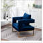 Fauteuil d'appoint rembourré Lenola, bleu-1409263583