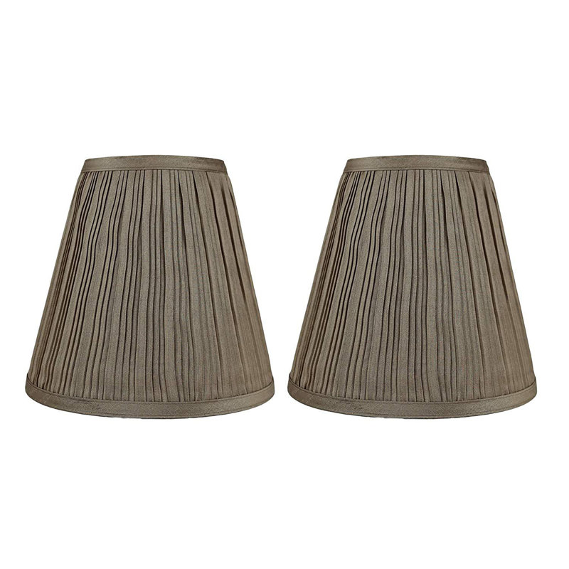 8'' H Silk Empire Lamp Shade, Pleated Golden Taupe Faux Silk