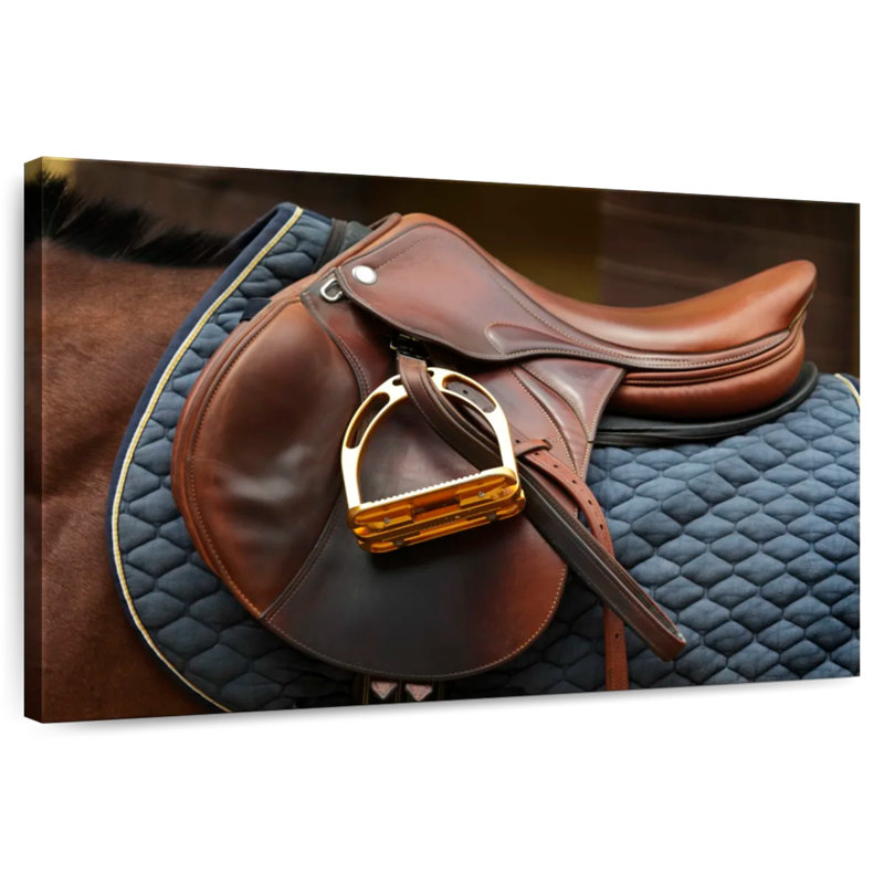 Mehar Brown Leather Saddle, 24" H x 36" W