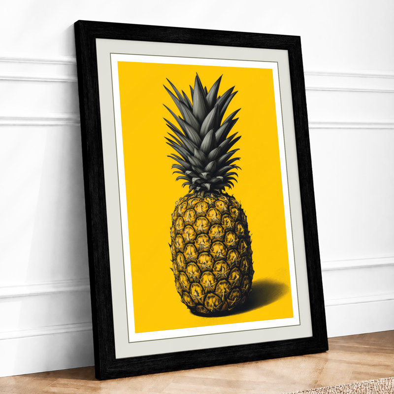Pineapple Study Modern - Framed Print, A4 - 29.7 x 21.0 cm, Black