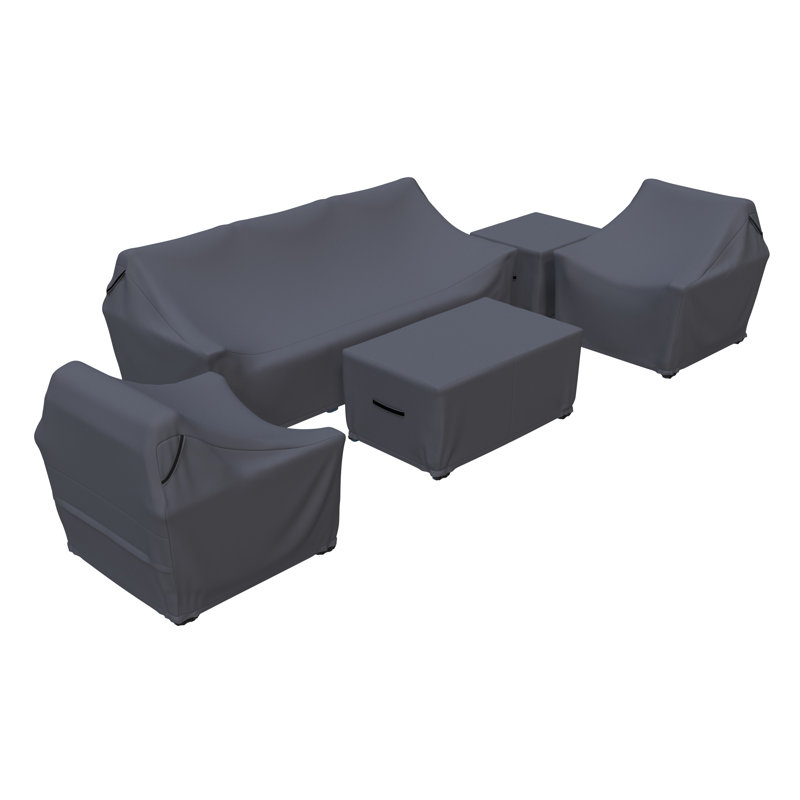 Reata HDPE 5-Piece Outdoor Conversation Sets Group Seating Patio Furniture Covers