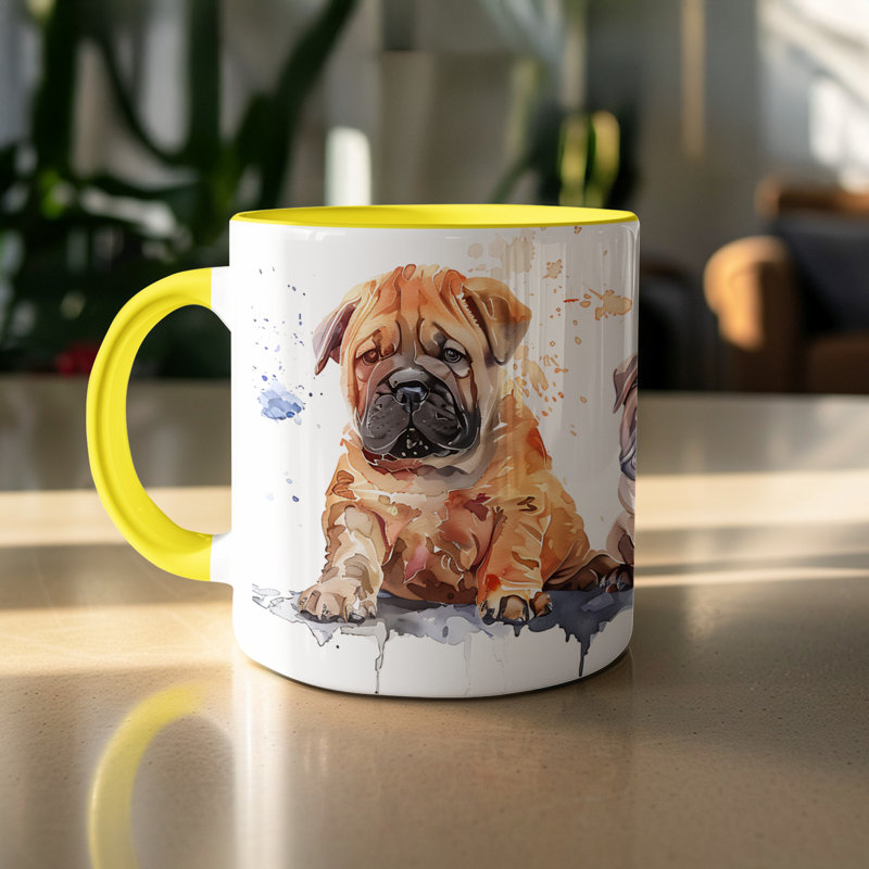 Mug, 3, Yellow