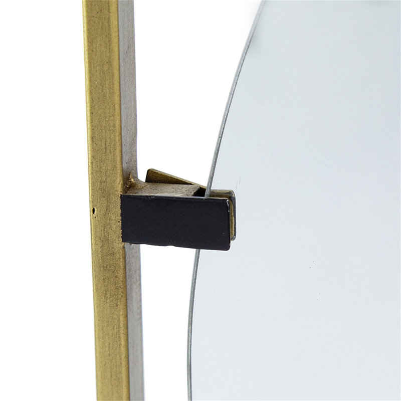 Miroir coquelicot 32 x 1 x 32 po avec cadre en métal doré de style contemporain pour salle de bain