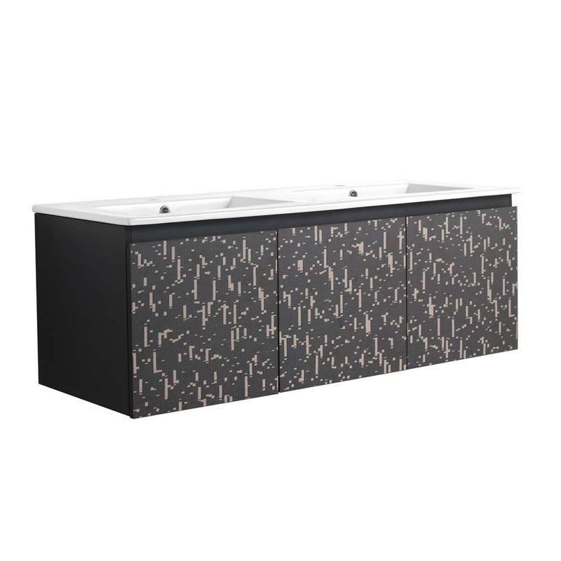 Ensemble de meuble-lavabo double 47,6 po avec plateau en céramique Reuven