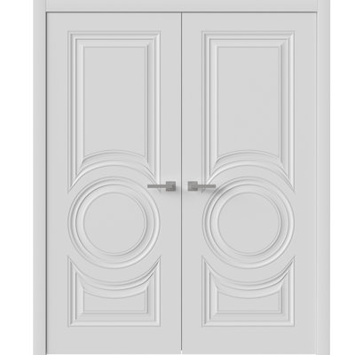 Portes intérieures doubles 72 x 80 pouces Essential 1801, cadre en bois blanc massif, portes de placard pour chambre à coucher