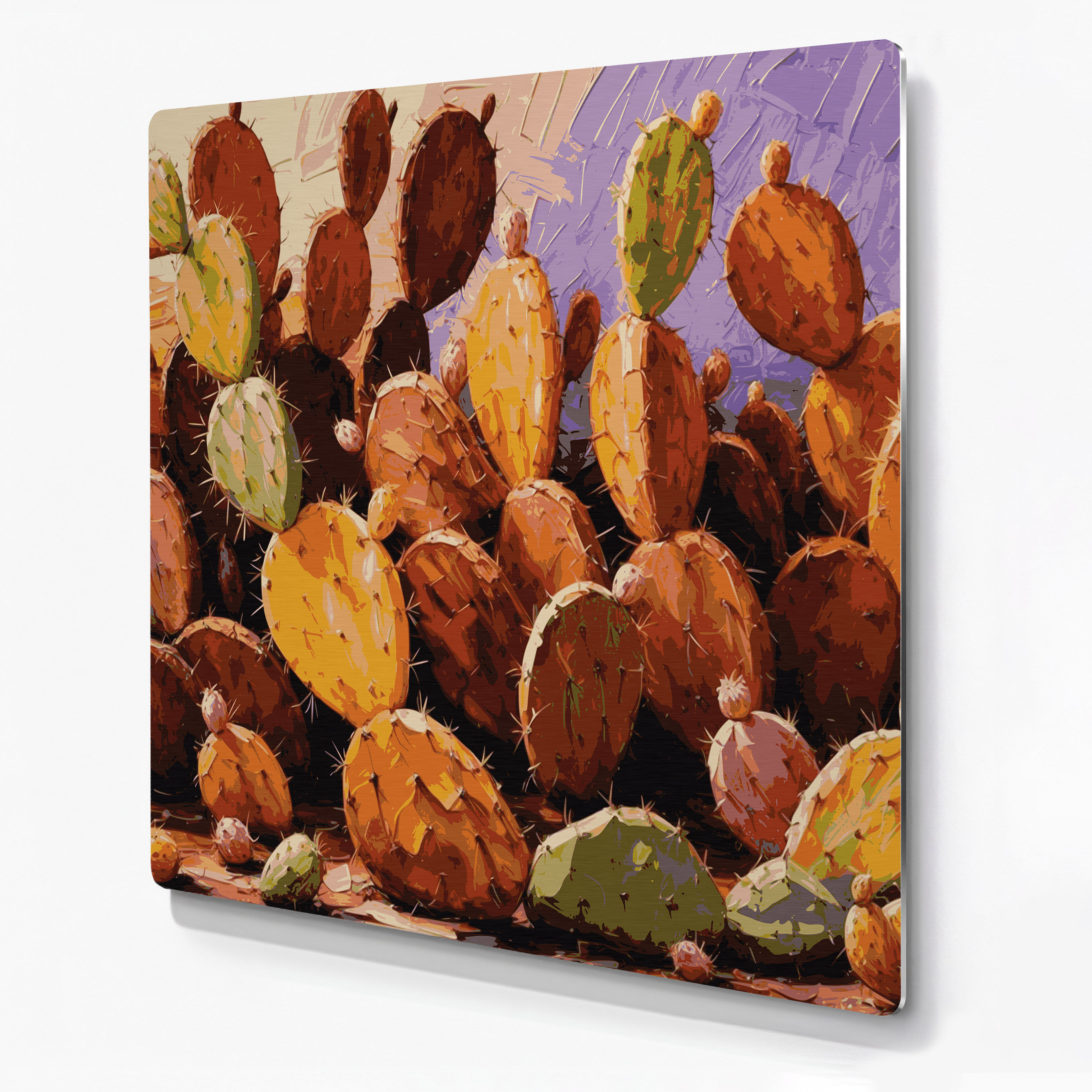Latitude Run® Southwestern Plants Prickly Pear 177 Brown Metal Wall Art ...