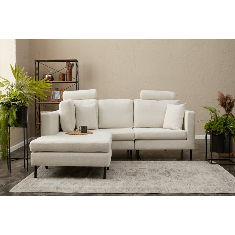 Canapé modulaire réversible de 47,6 po Okamoto, 100 % polyester crème, Noir