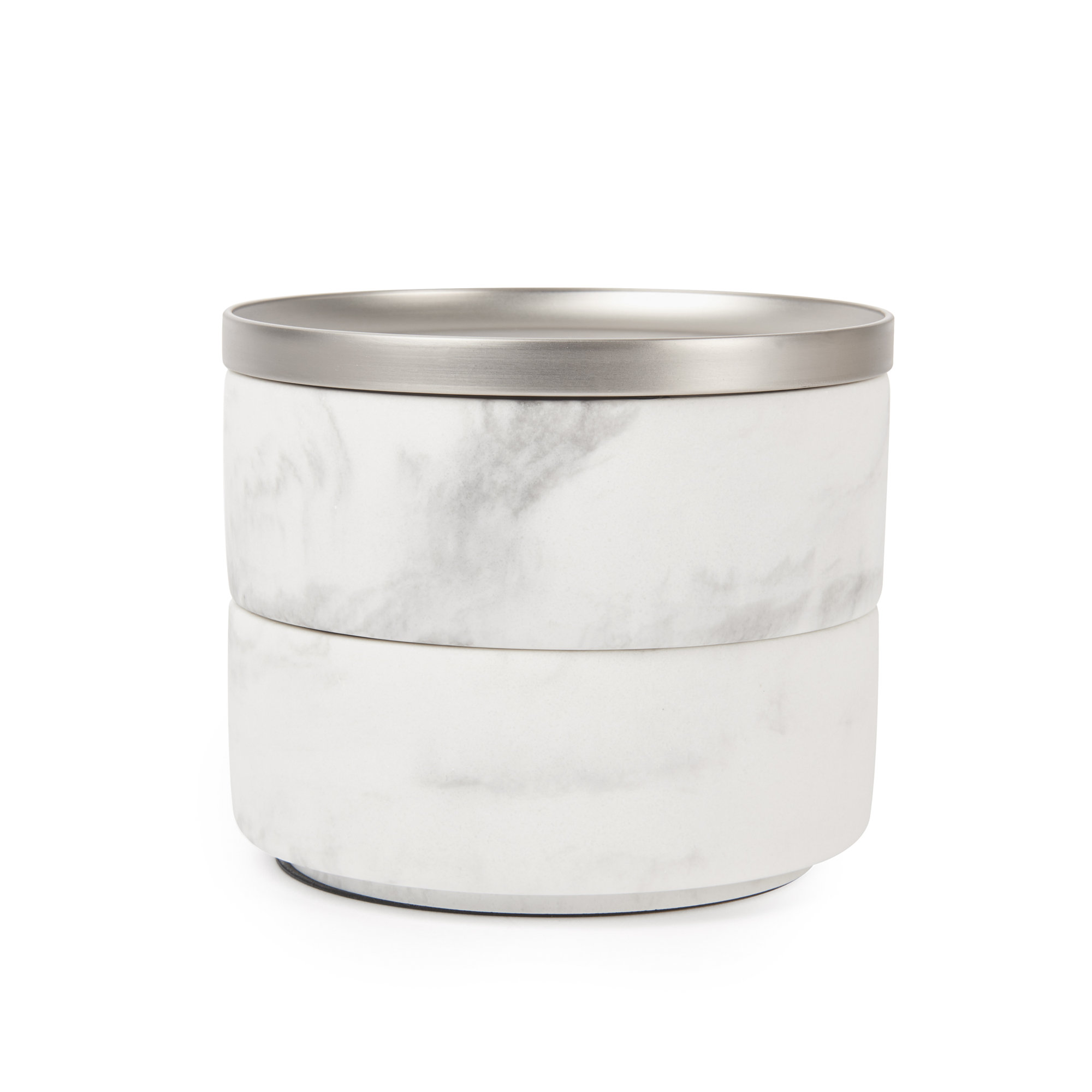 Tesora Jewelry Box, White/Nickel