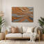 Art mural horizontal rayé horizontal gris clair en métal brun-638791499