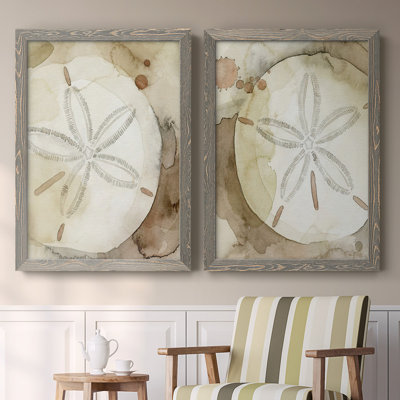 Dry Sand Dollar I-Premium, toile encadrée - prête à être accrochée