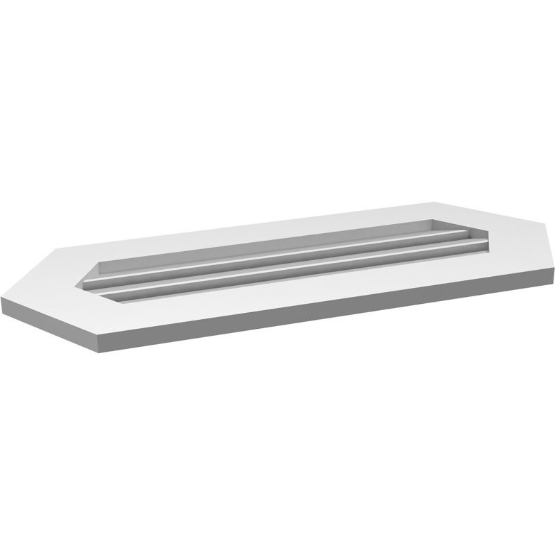Évent horizontal fonctionnel à pignon en uréthane à surface horizontale Signature, H 14 po x l 34 po x P 1 po