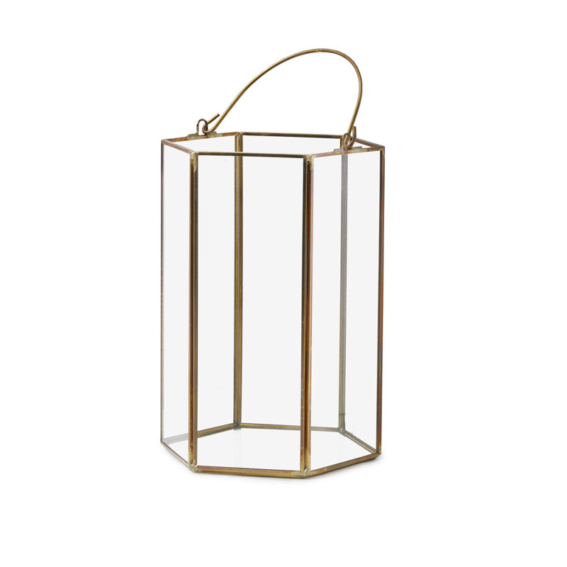 Lanterne hexagonale en verre