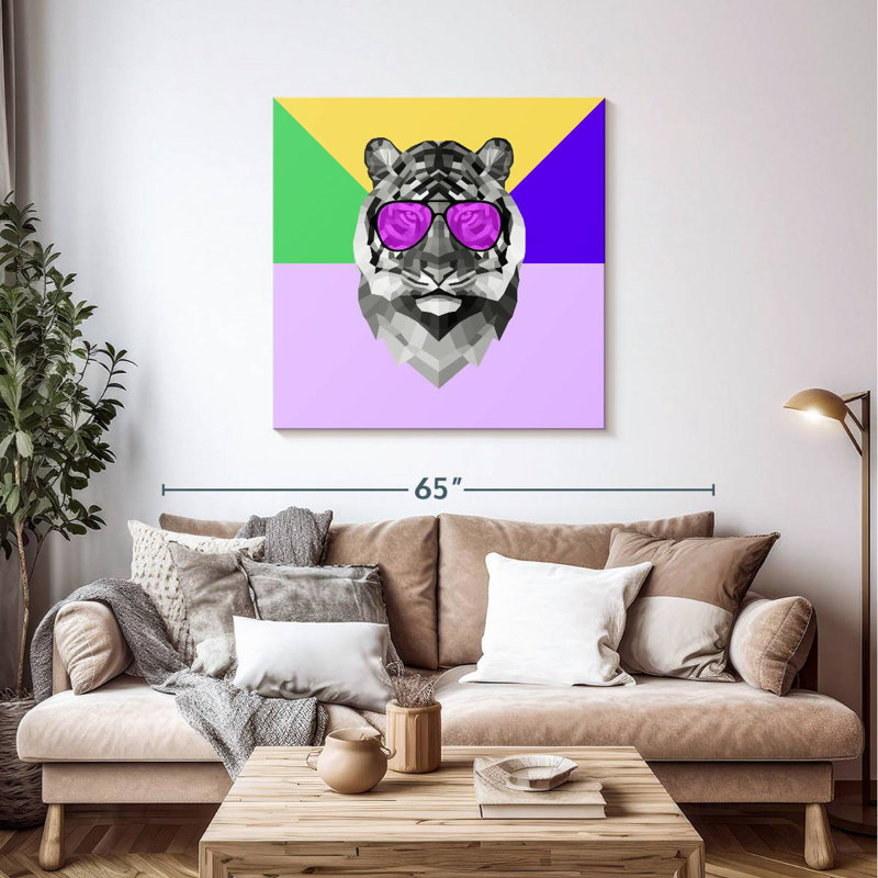 Brampt Party Tiger In Glasses, 39" H x 39" W