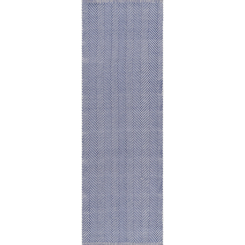 Cotton Chevron Indoor Rug, Runner 2'6" x 6'