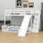 Twin Over Full Solid Pine Wood Bunk Bed – Slide, Storage Staircase & Safety Guardrails-1599249617